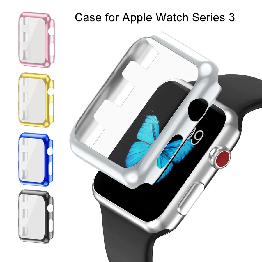 

Plastic Watch Case Cover with Screen Protector for Apple Watch Series 3 Full Body Scratch-resistant Case for Apple Watch 38/42mm