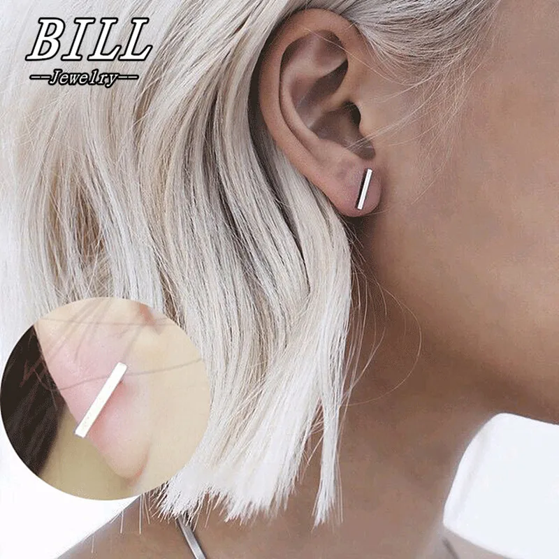 

ES942 New Fashion Simple Gold Silver Black Geometric Small Square Triangle Rectangle Round Lightning Stud Earrings For Women