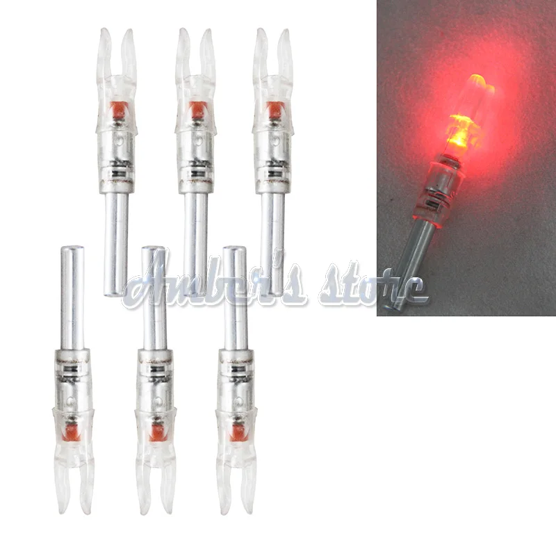 

6pcs Automatically Lighted nock, compound bow led lighted arrow nock ID 6.2 Red Blue Green Yellow