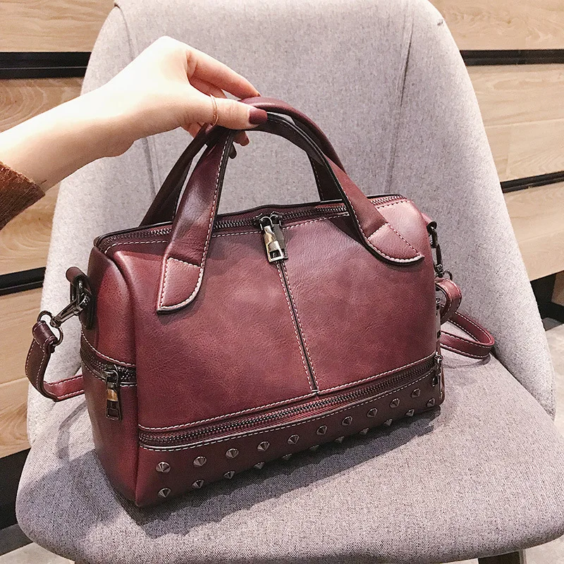 

2018 brand ladies leather handbags Boston bag Women Shoulder Crossbody Bags Totes bolsa feminin Brand original design