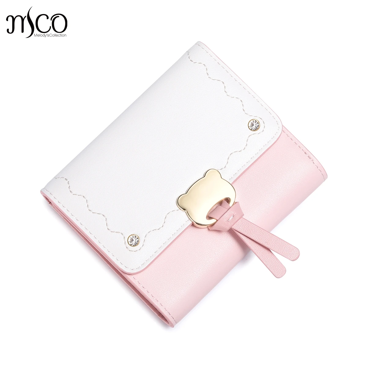 

JUST STAR Women tri-fold Wallets Ladies Cartoon Cat Hasp Coin Purse For Girl's Gift Female Cute Sweet Fashion Purse