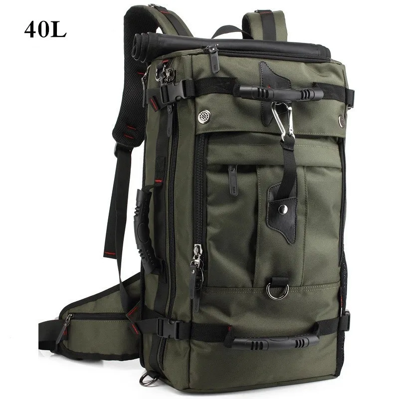 40л 50л открытый большой емкости водонепроницаемый походный рюкзак для мужчин женщин Альпинизм спорт путешествия багаж сумка Оксфорд износостойкий рюкзак - Цвет: 40L Green