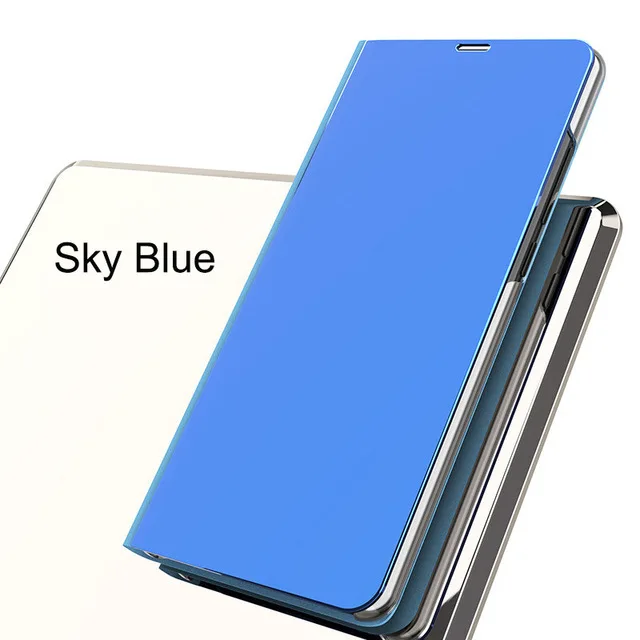 Роскошный флип-чехол с подставкой для samsung Galaxy Note 9, A6, A6+, J4, J6, J8,, A8, A9, Star Lite, J7Duo, кожаный Прозрачный чехол для 360 - Цвет: Sky blue