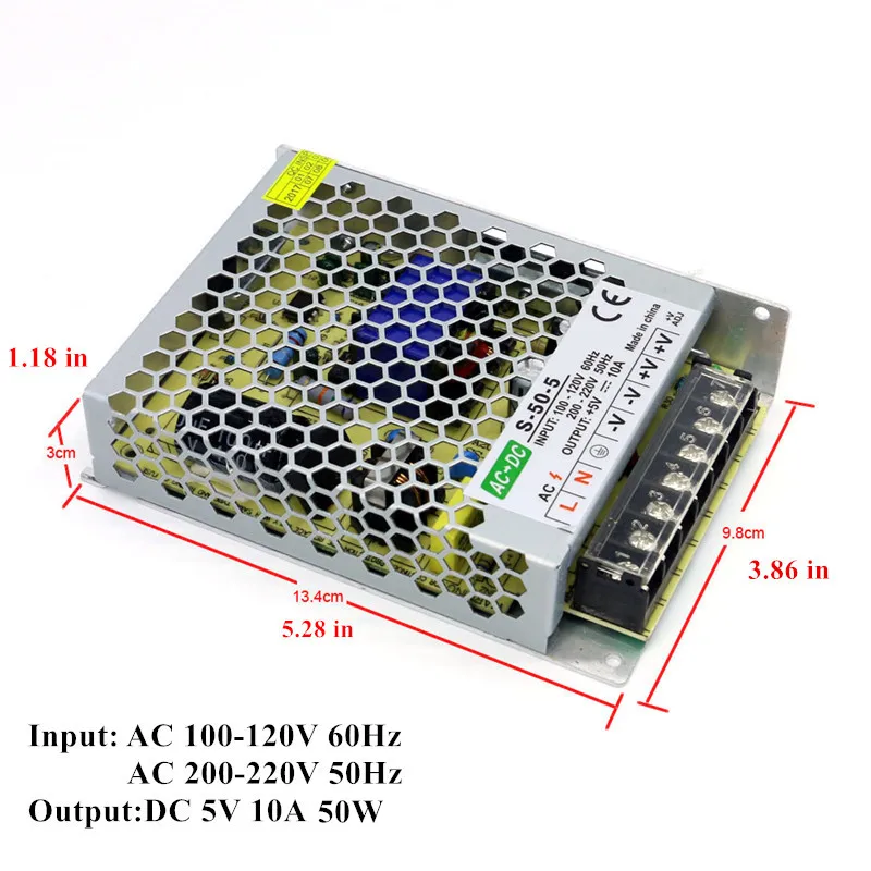 AC 220 V DC/DC 5 V подсказок Питание 10A 12A 30A 40A 50A 60A, 50 Вт, 60 Вт 150 W 200 W 250 W 300 W дисплей из светодиодной ленты