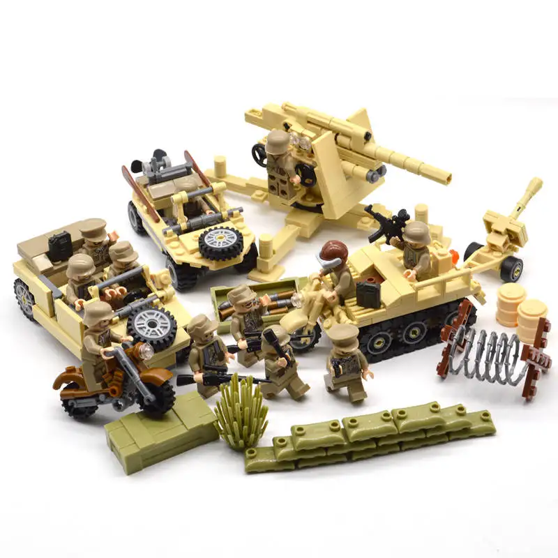 Tanie Nowe bloki ww2 żołnierze zestawy armii wojskowej figurki klocki dla chłopców US Russia UK Trooper