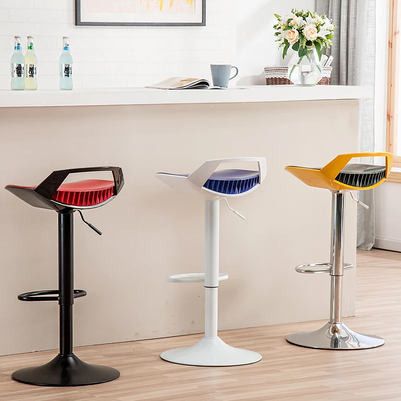 Creative Plastic Lifted Bar Chair with Handle Rotated Multi-function High Stool Simple Household Dining Chair Front Desk Stool