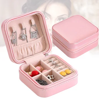 

Jewelry Organizer Display Travel Jewelry Case Boxes Portable Jewelry Box Storage Organizer Zipper Portable Women Display K2