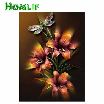 

5d Full Square/Round Drill 5D DIY custom Diamond Painting "Flowers & Dragonfly" 3D Embroidery Cross Stitch 5D Home Decor gifts