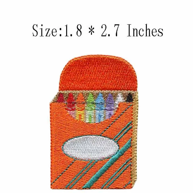 

Color box 1.8"wide embroidery patch applique/orange badge for vest