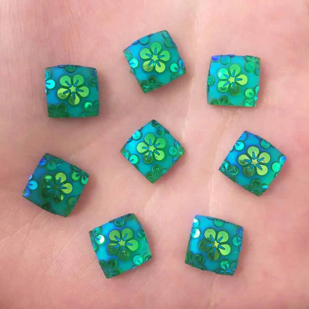 

80PCS 10mm Resin Square Shape Flatback Rhinestone Wedding Decoration DIY Craft K236*2