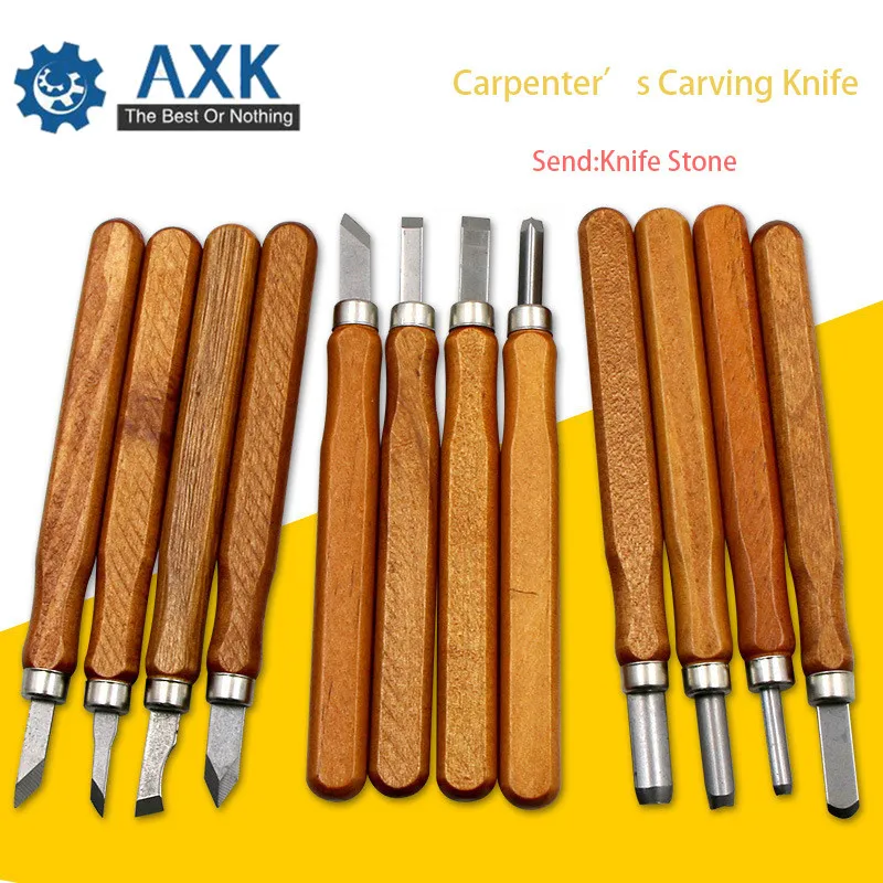 

12pcs Imitation Mahogany Woodcut Knife Scorper Hand Cutter Professional Wood Carving Chisel Mini Woodworking Tools Whit Box