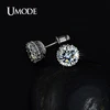 UMODE-boucles d'oreilles en zircone cubique, 2 dents, 8mm, CZ, UE0013 ► Photo 3/6
