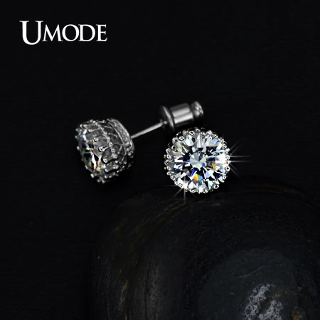 Umode мульти сохатый 8 мм 2ct Высокое качество швейцарский CZ бриллиантами стад серьги