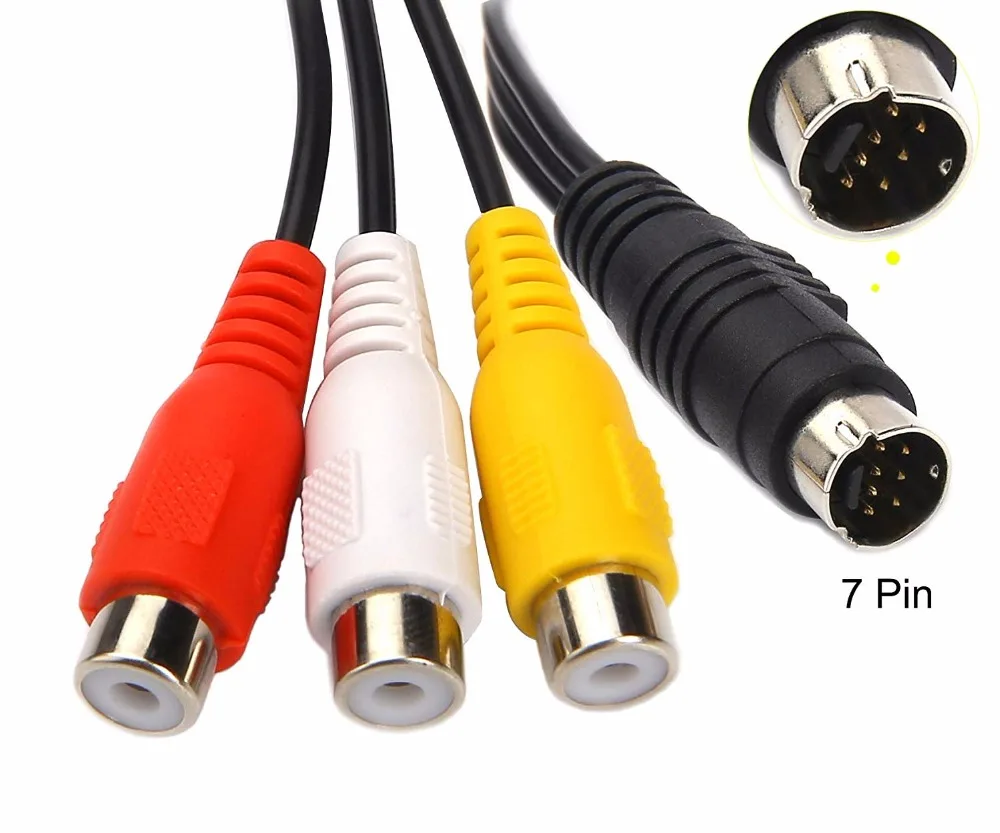 14 7-PIN S-Video Mini DIN Male to Composite RCA Male Video Adapter Cable 