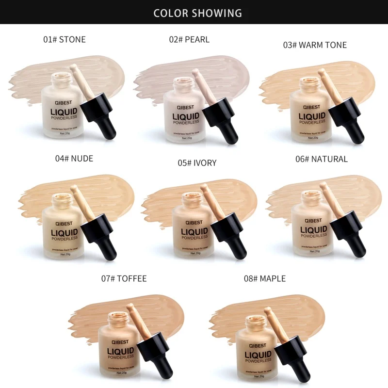 2019 8colors Face Makeup Base Liquid Foundation Cream Concealer Foundation Primer Easy to Wear Oil Control Long Lasting