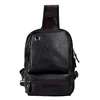 Vintage PU Leather Men Chest Backbag Casual Fashion Male Messenger Bags Back Pack Crossbody Bags Small Sling Single Shoulder Bag 4