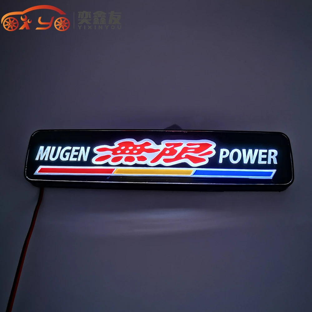 Передний гриль светодиодный Mugen power Racing логотип эмблема светильник для Honda Mugen power Accord Civic City Crv Hrv Fit автомобильный Стайлинг Acces