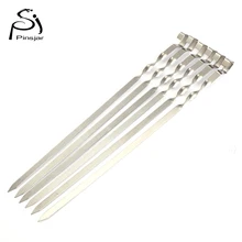 Length of 45cm Stainless steel flat barbeque stick bbq skewers kebab 6pcs/lot