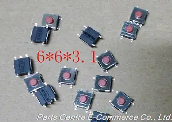 

200 pcs 6*6*3.1mm 6x6x3.1mm 5-pin SMT Micro Switch / Tact Switch / key switch For Display / laptops / others, Free shipping!