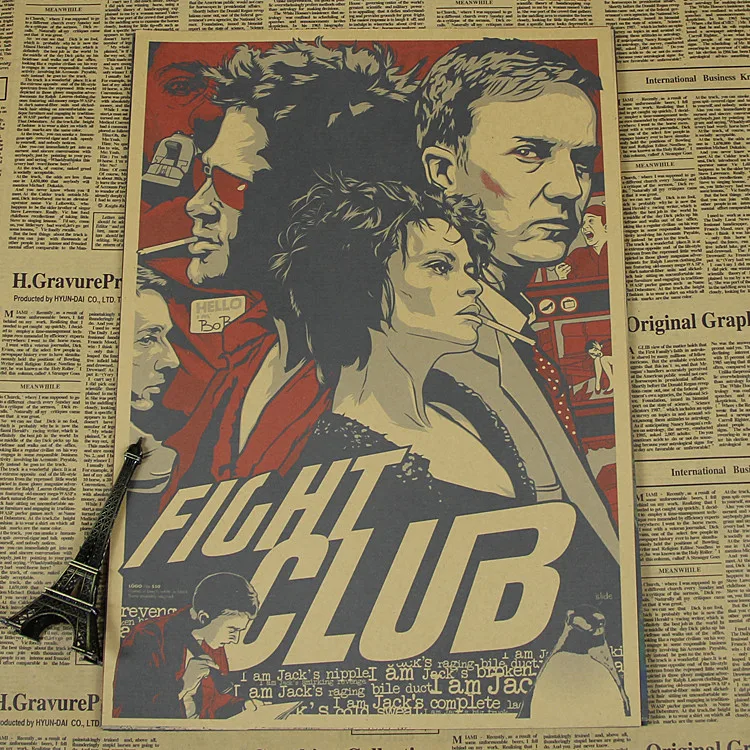 

Fight Club Fight Club movie poster paper decorative painting cafe bar photo frame wall