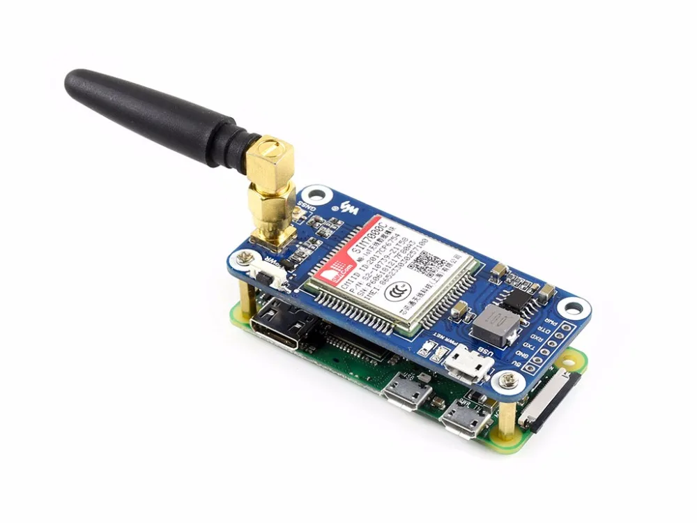 NB-IoT/eMTC/EDGE/GPRS/GNSS шапка для Raspberry Pi, на основе SIM7000E, доступна только в Европе