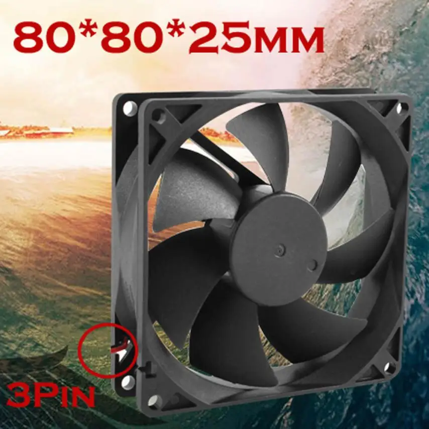 Binmer Новый тихий 8 см/80 мм/80x80x25 мм 12 в компьютер/ПК/процессор бесшумный охлаждающий