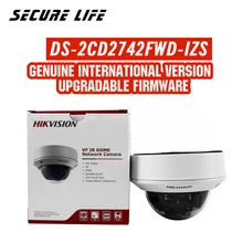 Английская версия DS-2CD2742FWD-IZS аудио, POE 4MP WDR Vari-focal Моторизованный объектив купольная сетевая IP камера IK10