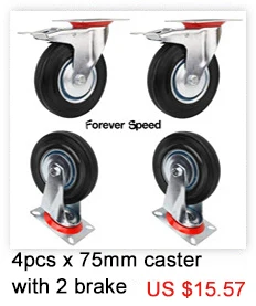 4pcs 75mm Heavy Duty 200kg Swivel Castor Wheels Trolley Furniture Chair Caster Rubber Brake Trolley Wheel ruedas para mueble
