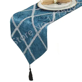 

185cm*28cm Classic Tassel Velour Table Runner crafts Elegant Table Runners Chirstmas Wedding Party Banquet Decoration AA8232