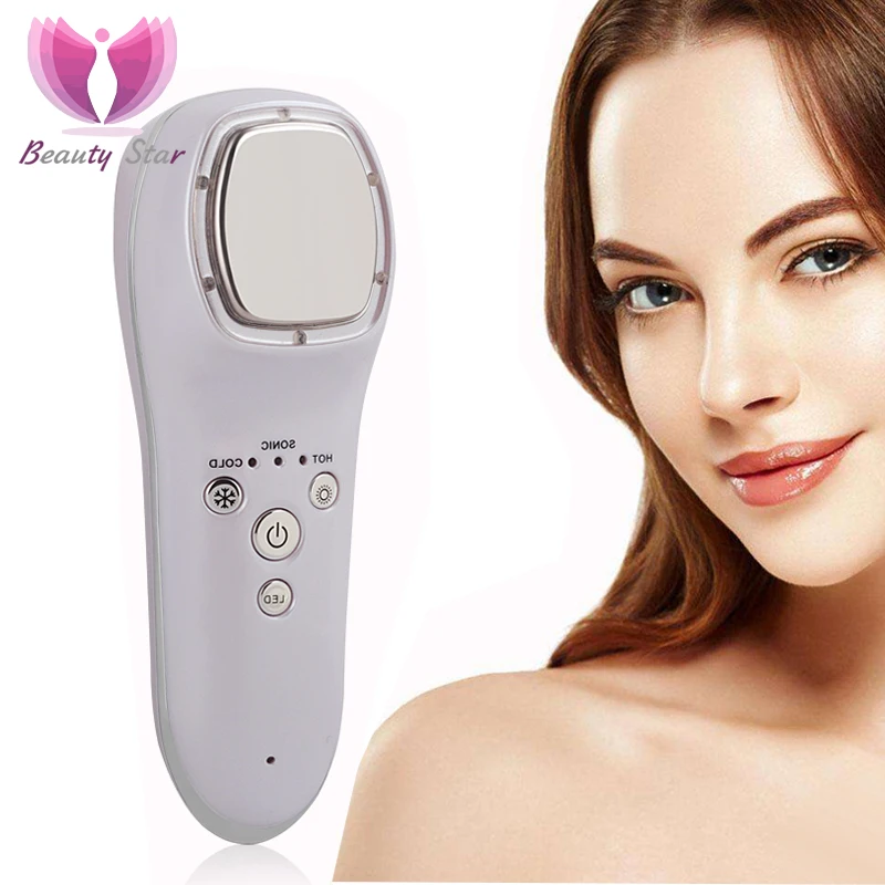 

7 LCD Photon Cryotherapy Hot Cold Hammer Ultrasonic Wrinkles Removal Face Skin Tightening Shrink Pore Facial Beauty Massager