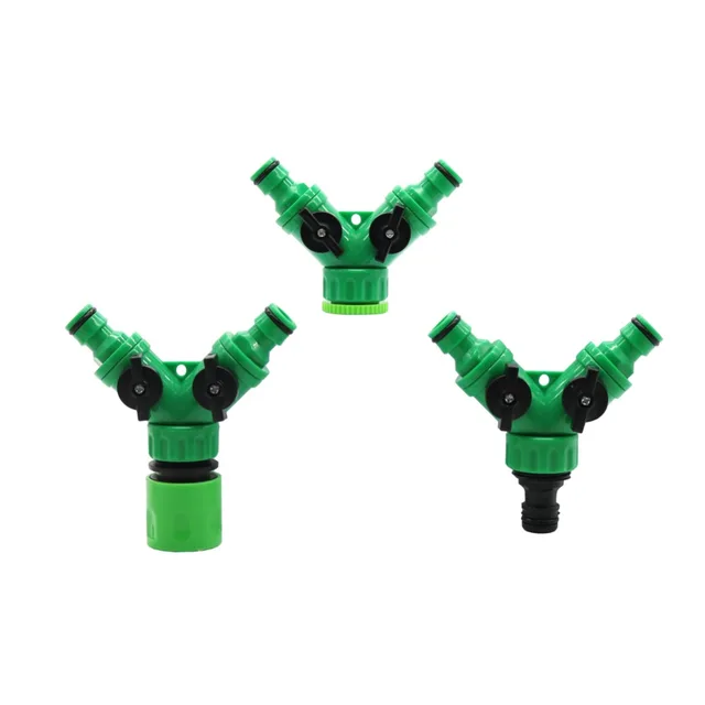 Kerti Csap 2 Utas Szelep Érintése 5/8 "Gyors Csatlakozó, 3/4" Nőstény Víz Öntözőszelep-Elosztó Öntőcsatlakozó 1 Készlet