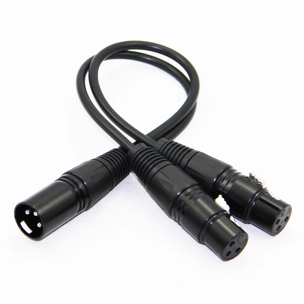 30cm-XLR-Male-to-Dual-Female-Splitter-Cable-Converter-3Pin-For-Microphone-Mixer (3)