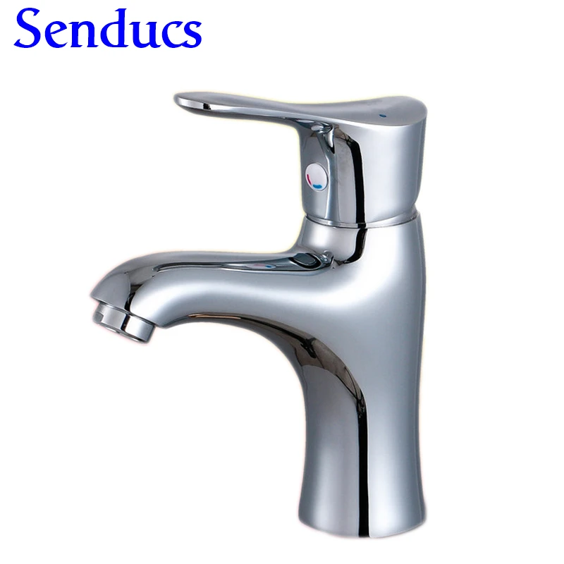 

Free shipping Single lever basin mixer tap for Europear style chrome bathroom basin sink faucet of hot cold water mixer tap