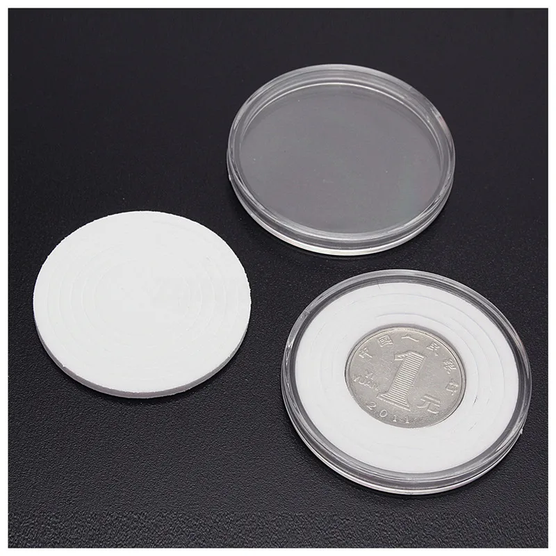 60 шт. 46 мм Монета Случае капсулы держатель применяется прозрачный пластик круглый ящик для хранения