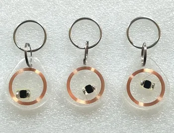 

CPU KEYCHAINS FM1208-10 keyfobs IC KEY FOBS RFID clear keyfob tags AB 100pcs/Lot 7K CPU+1K M1