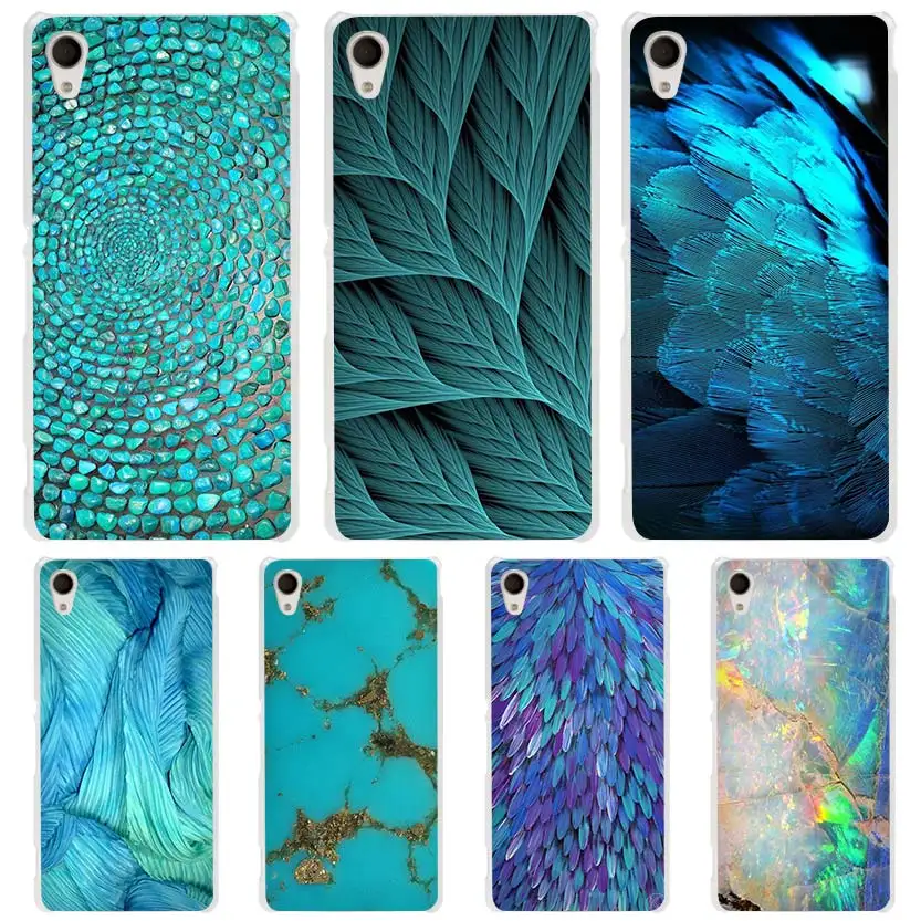 

feather blue hard Transparent Case Cover Coque for Sony Xperia z1 z2 z3 z4 z5 m4 aqua m5 XA XZ C4 E4 E5 C5