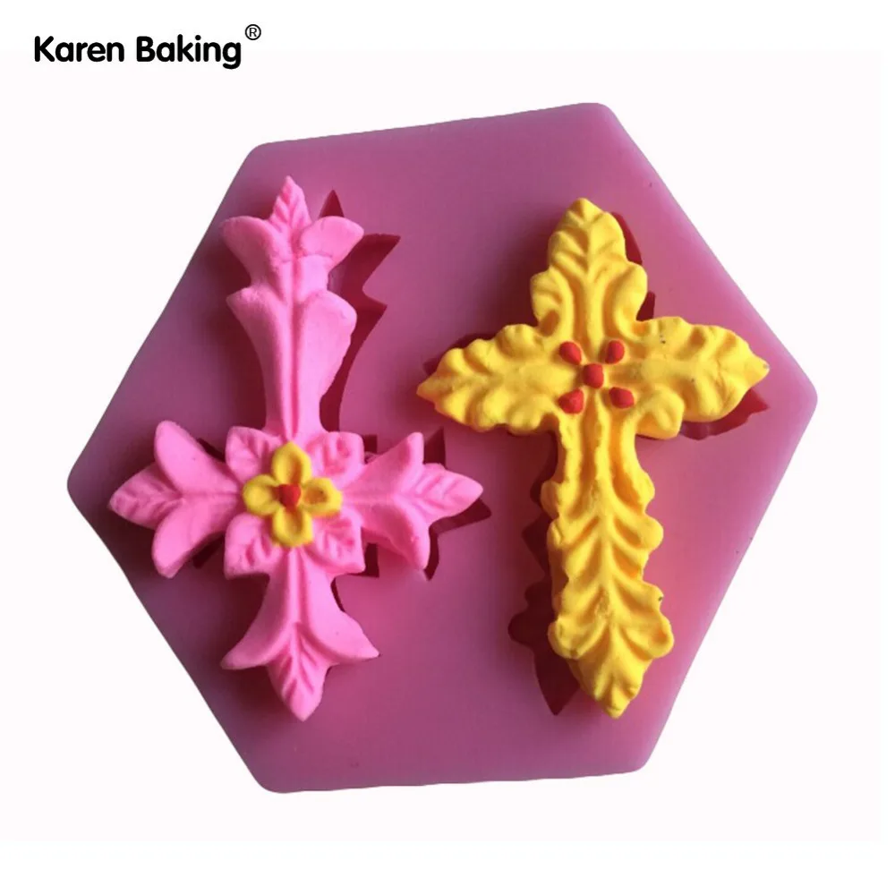 Крест религиозный Святой для крещения и причастия Силиконовая Форма Sugarcraft Chocolate