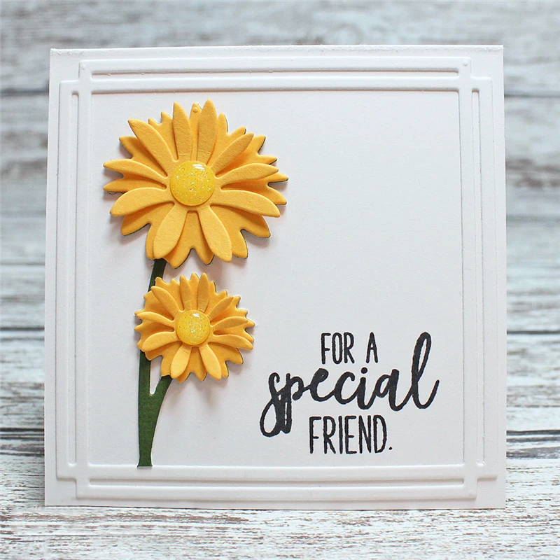

YaMinSanNiO 3D Daisy Frame Die Metal Cutting Dies Stencils for DIY Scrapbook Paper Card Decorative Craft Embossing New 2019