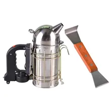 High Quality Electric Bee Smoker Beekeeping Tool Equipment+ Wood Handle Hive Tools