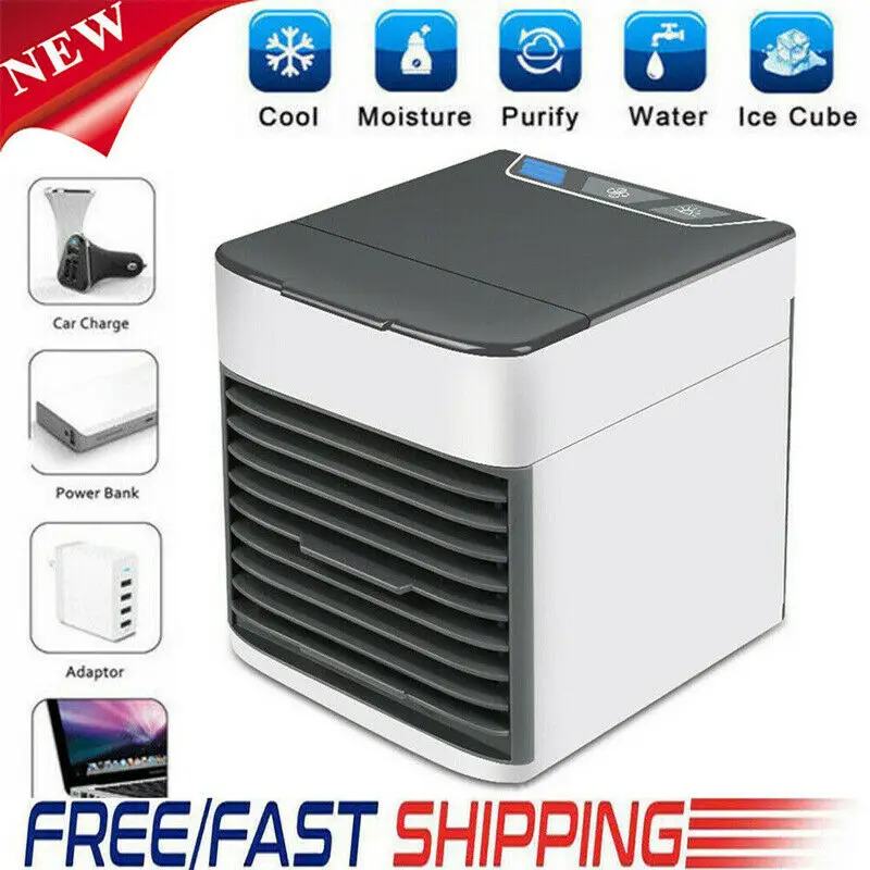 

USB Mini Portable Air Conditioner Arctic Air Cooler Humidifier Purifier LED Light Personal Space Fan Air Cooling Fan