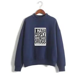 Новый свитшот с длинными рукавами и буквенным принтом «I Hate People» в Корейском стиле, унисекс, Модный повседневный пуловер, толстовка