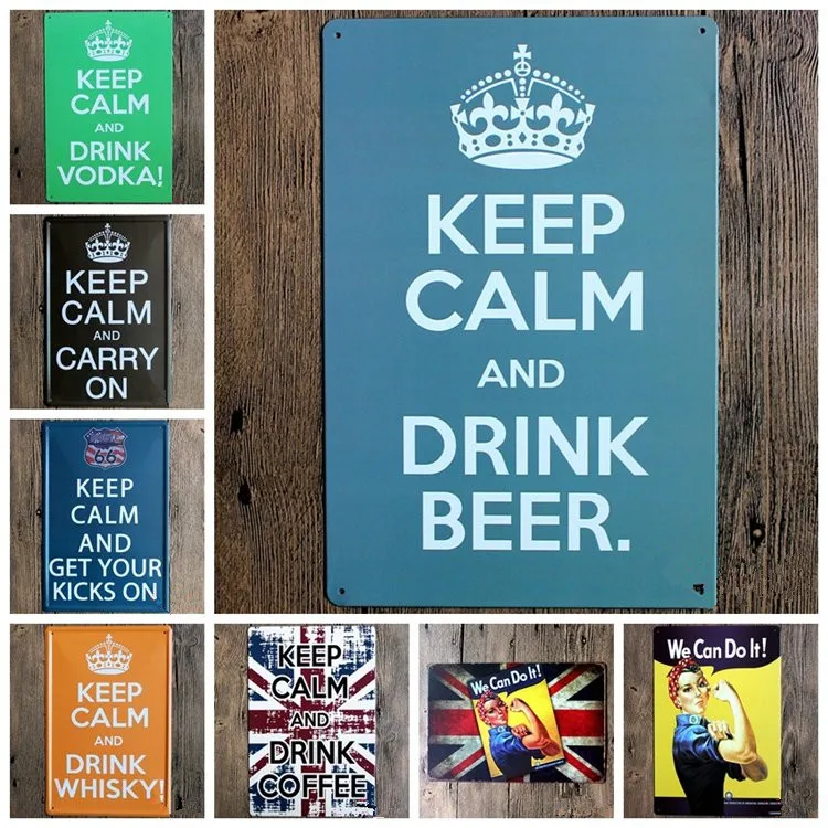 

KEEP CALM We can do it Retro Iron Painting Tin Poster Home Decorations Wall Decor Vintage Metal Sign Tin Poster Signs 20*30CM