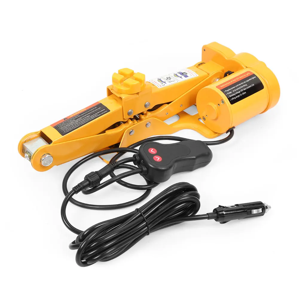  12V Car Jacks Lifting 100W 2T Auto Electric Hydraulic Lift Tire Repair Tool with Gloves Adapter Scr