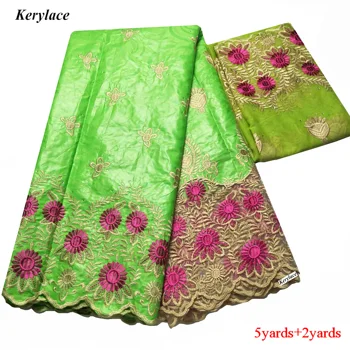 

Nigerian Lace Fabrics Stones French Tulle Lace Green African Wedding Dress Embroidery Bazin Riche Getzner KRL-91672