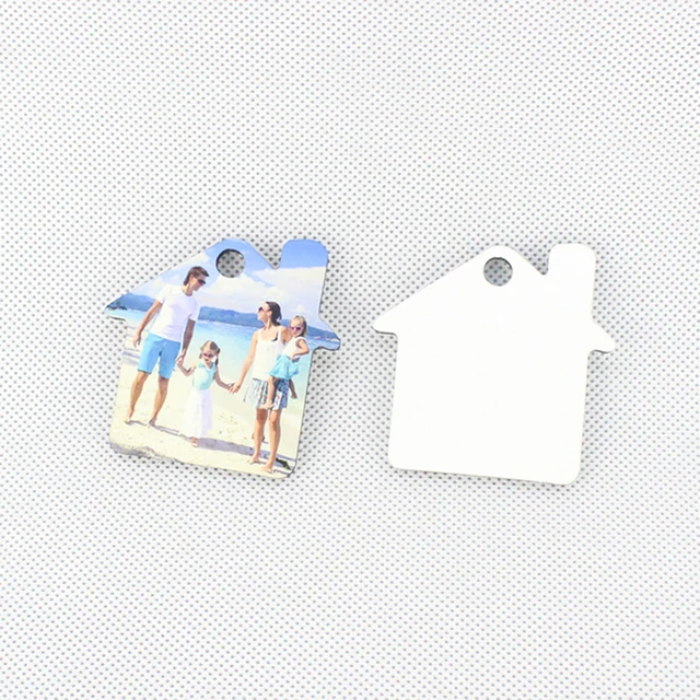 12 Sublimation Wooden Hard Board Key Rings Double Printable Blank MDF Key  Chains 