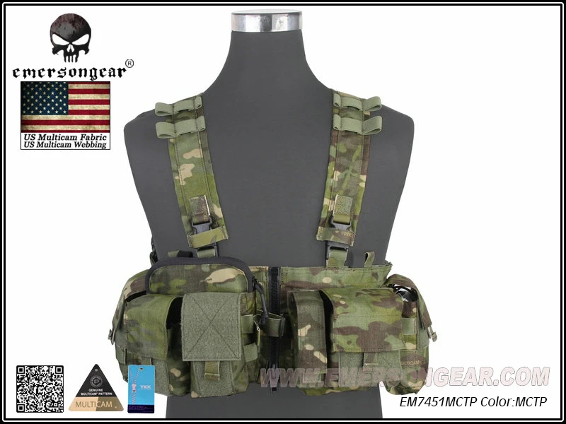 EMERSON UW Gen V Split Front Chest Rig Vest Airsoft Military Combat Gear Multicam Tropic EM7451MCTP