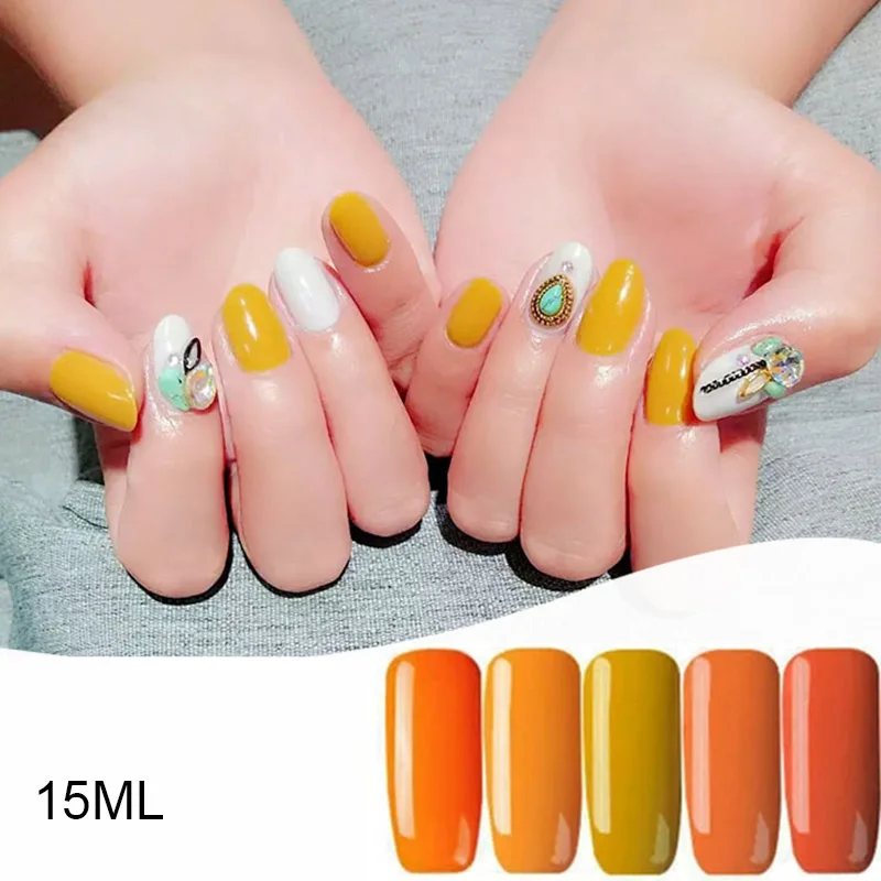 15 мл,гель лак, серия цветов тыквы, 6 цветов, Гель-лак для ногтей для женщин, художественный полуперманентный лак для ногтей, УФ-гель, гель для ногтей
