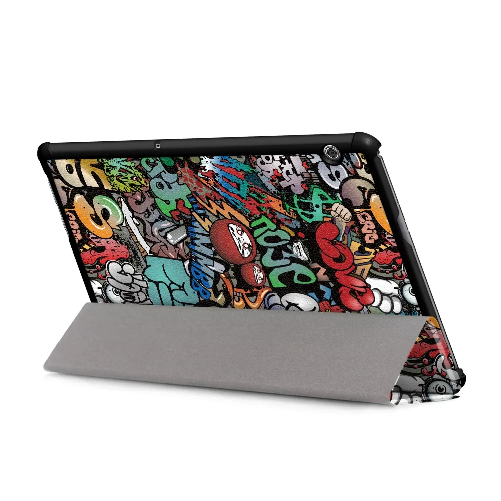 Чехол для Huawei MediaPad T5 AGS2 W09/L09/L03/W19 10 1 &quotс принтом Wake Sleep Flip кожаный чехол с
