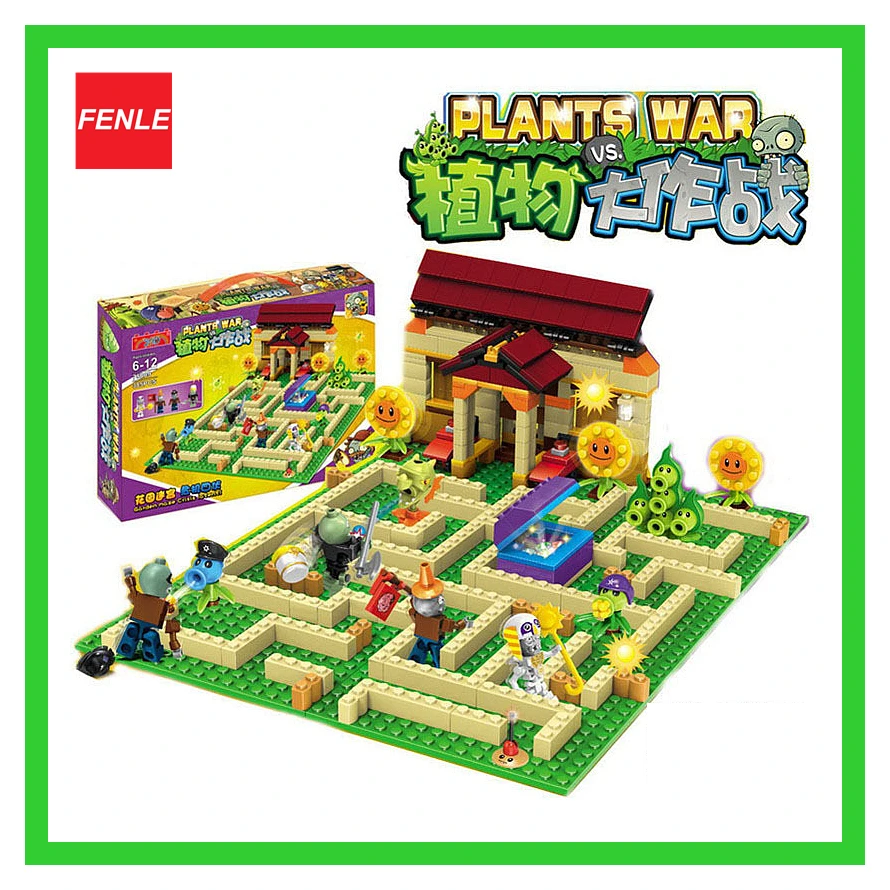 

2 style plants vs zombies can shoot struck game action toys & figures Building Blocks Bricks Compatible Legoings gifts