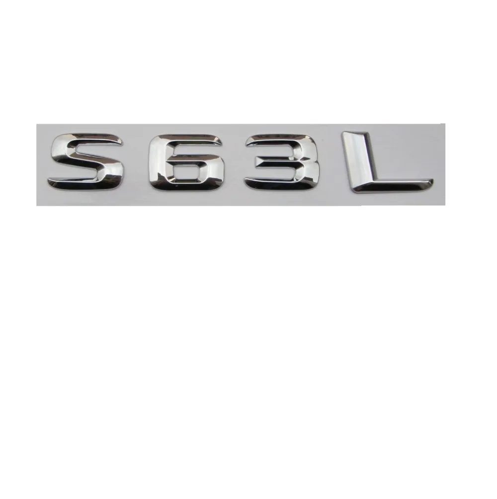 

Chrome Shiny Silver ABS Car Trunk Rear Number Letters Words Badge Emblem Decal Sticker for Mercedes-Benz S63L